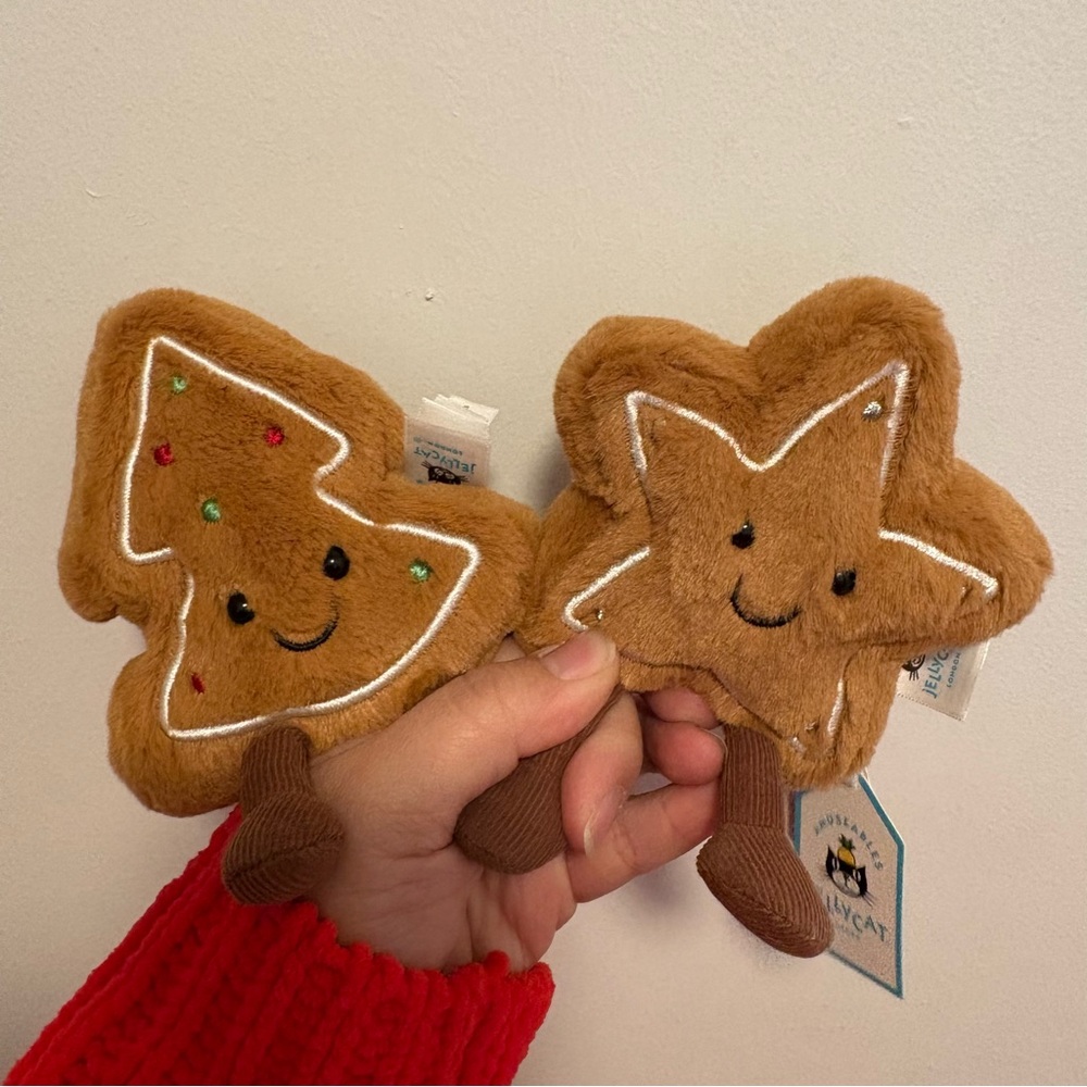 Jellycat Christmas Tree and Star Sugar Cookie Plush Bundle